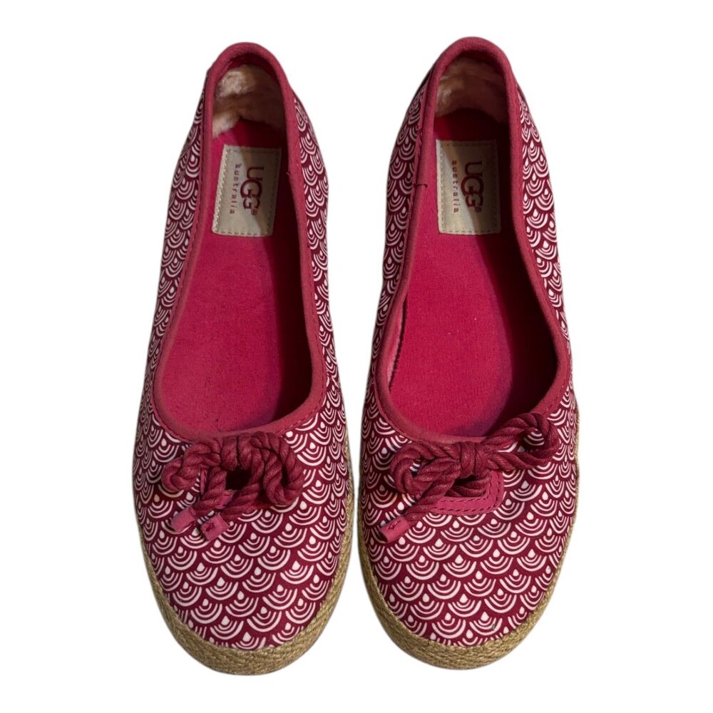 UGG Australia Pink Printed Espadrille Ballet Flats Women's 7.5